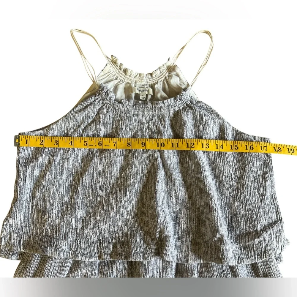 MADEWELL Linen Cotton Dream Drift Overlay Slip Dress Size 6 C5933 in Stripe